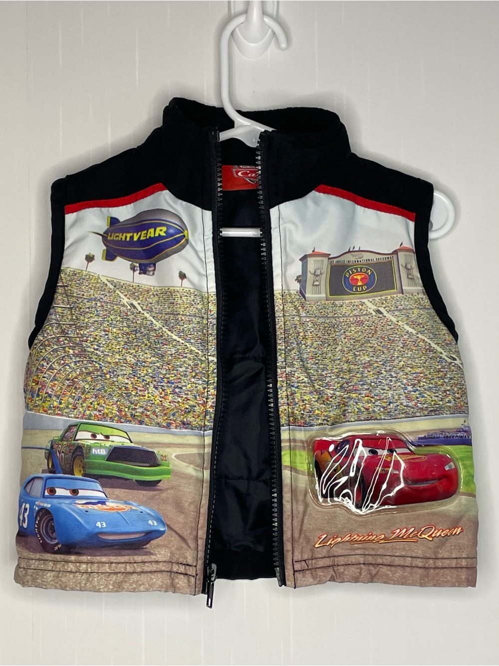 Vintage Disney Pixar Cars Piston Cup Puffer Vest Size 12 Months - Picture 8 of 16